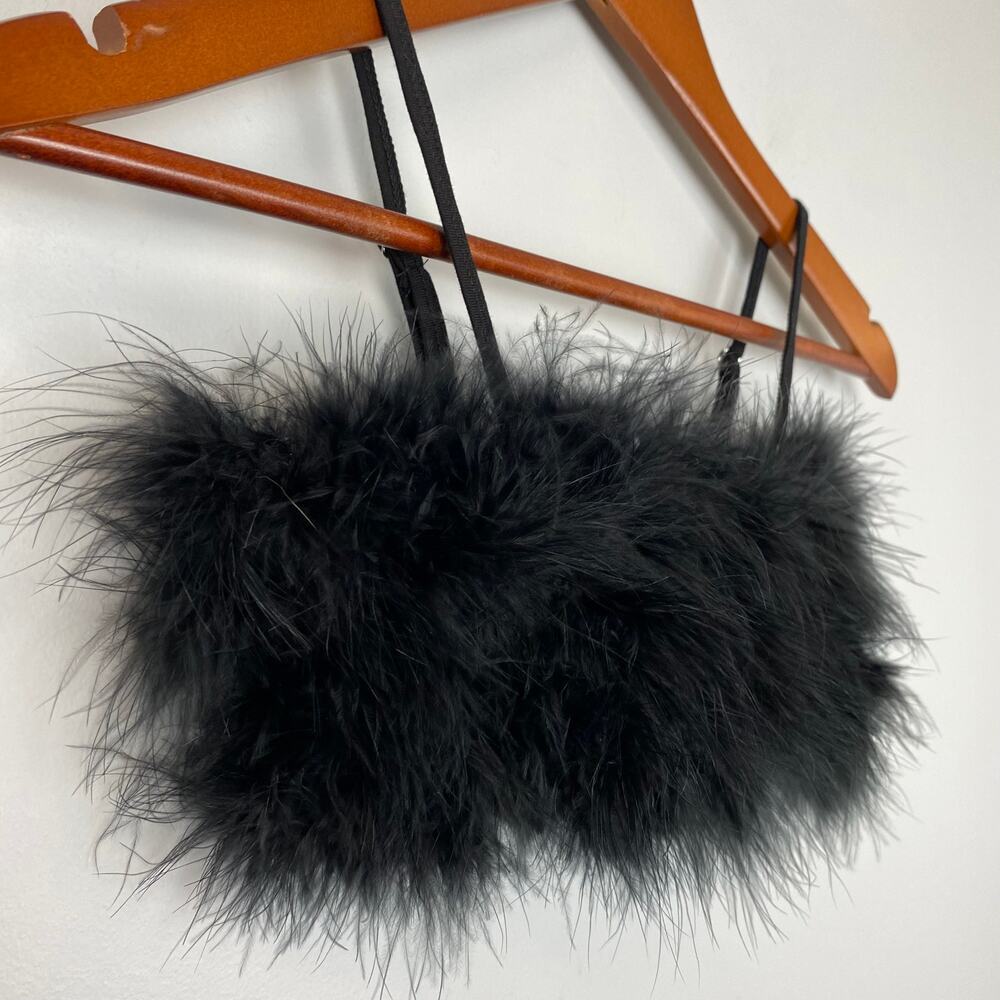 Sugar Thrillz Black Feather Bralette Dolls Kill - Adjustable - Picture 2 of 6